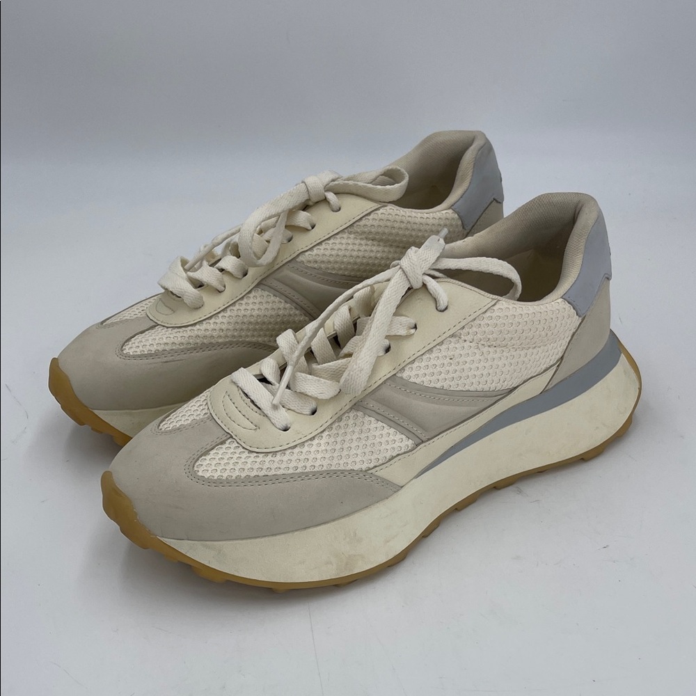 Zara Stylish Cream and Gray Sneakers